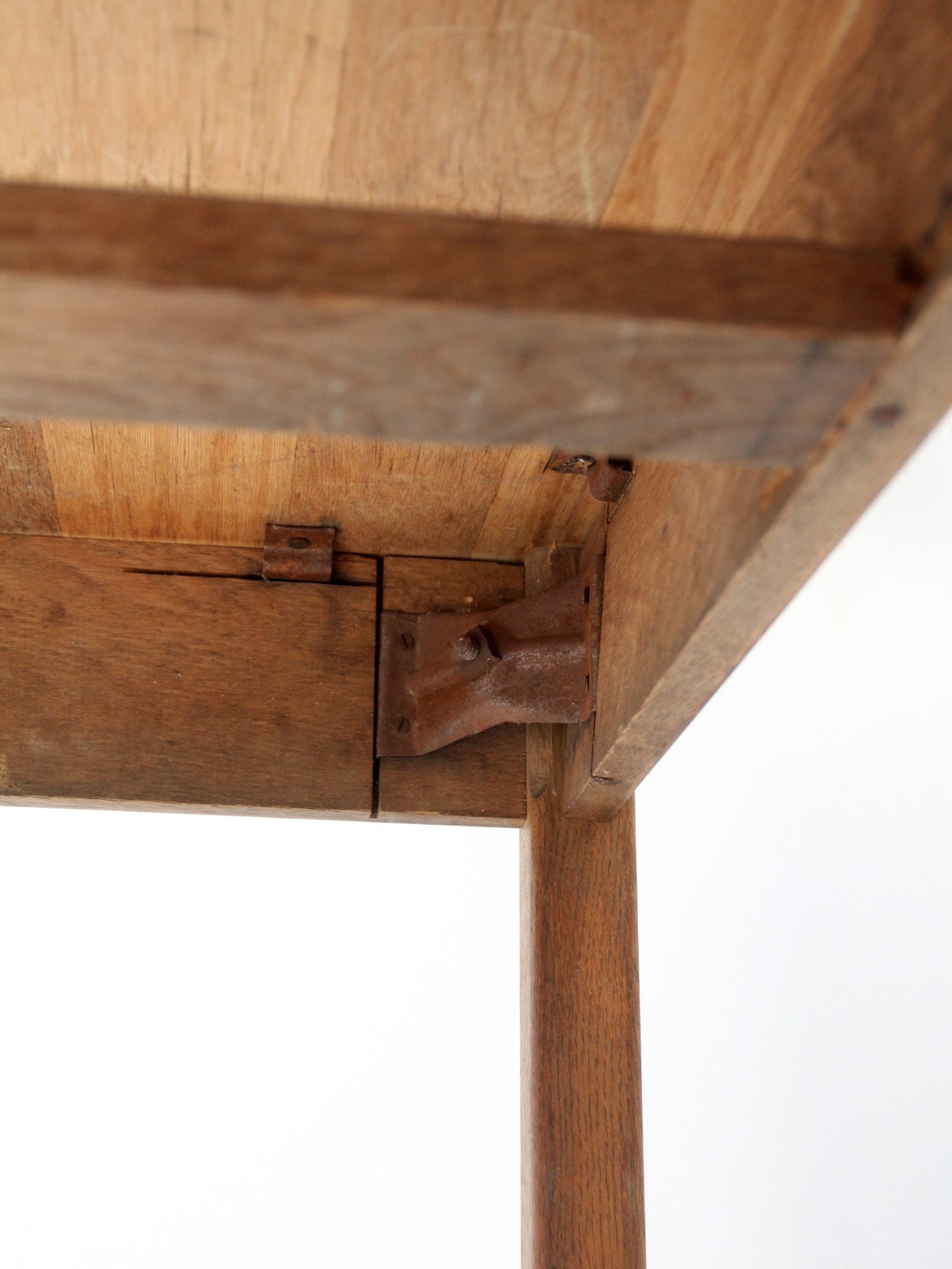 antique oak schoolhouse work table