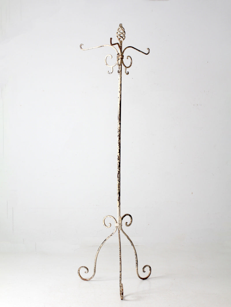 antique wrought iron hall tree coat rack