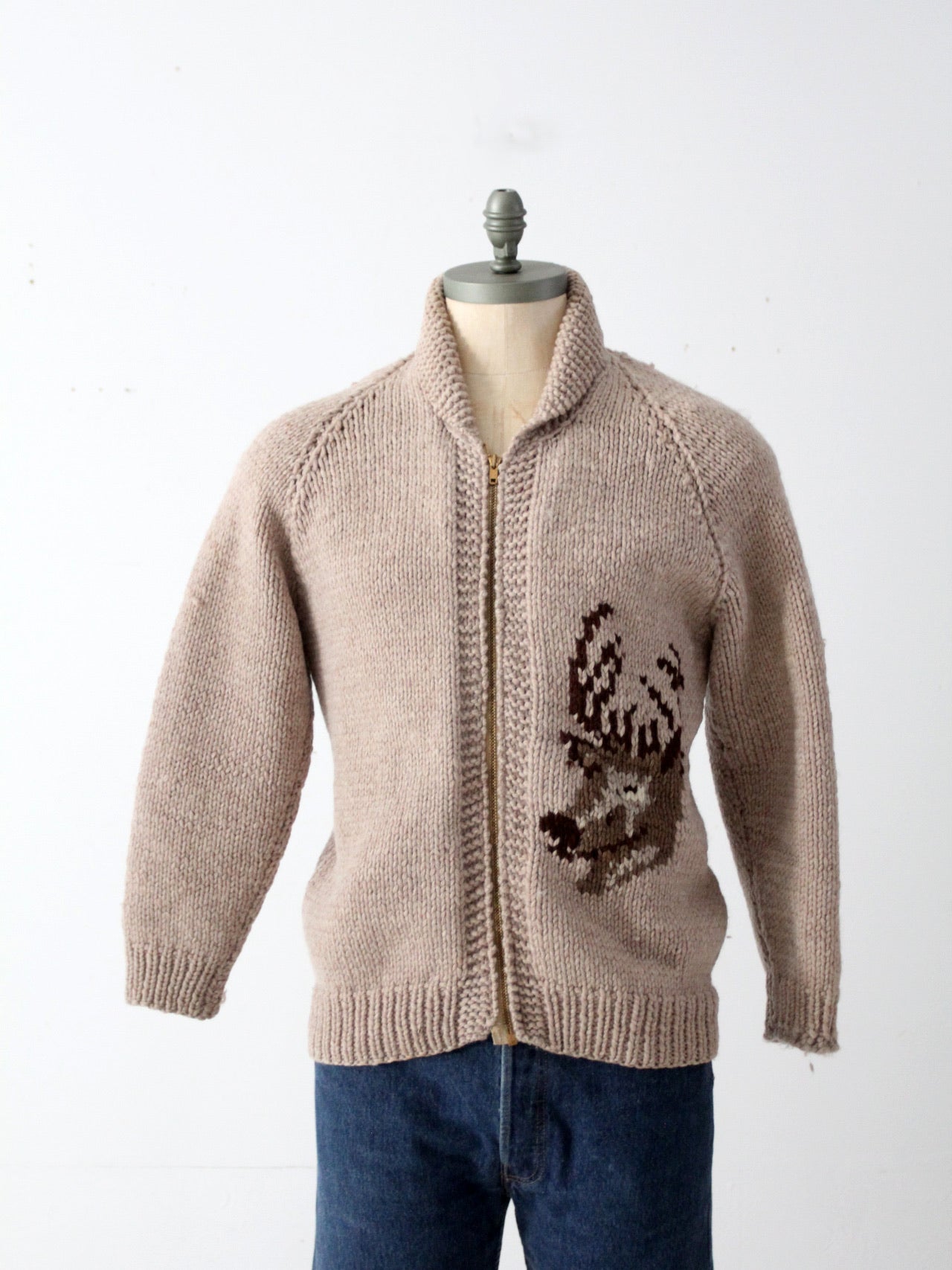 vintage hand knit camp sweater