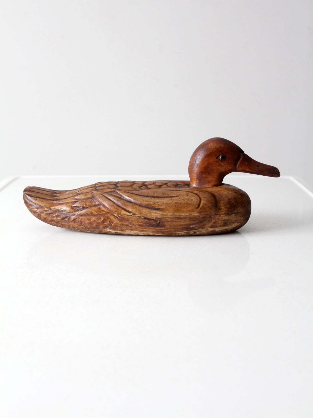 vintage hand carved wooden duck decoy
