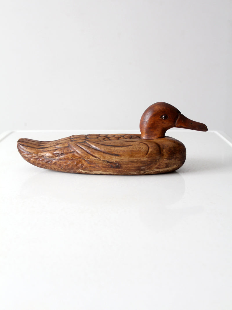 vintage hand carved wooden duck decoy