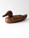 vintage hand carved wooden duck decoy