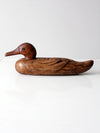 vintage hand carved wooden duck decoy