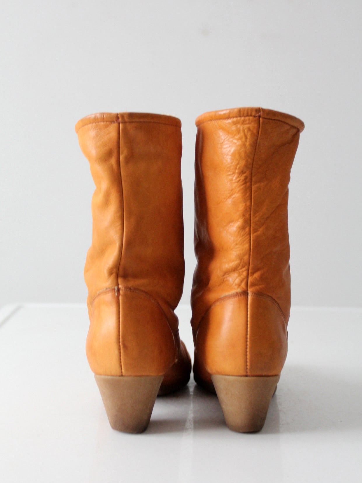 vintage leather boots with shearling lining