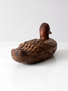 vintage hand carved wooden duck decoy