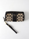 Coach Legacy Signature double accordion zip wristlet wallet
