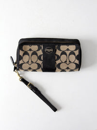Coach Legacy Signature double accordion zip wristlet wallet
