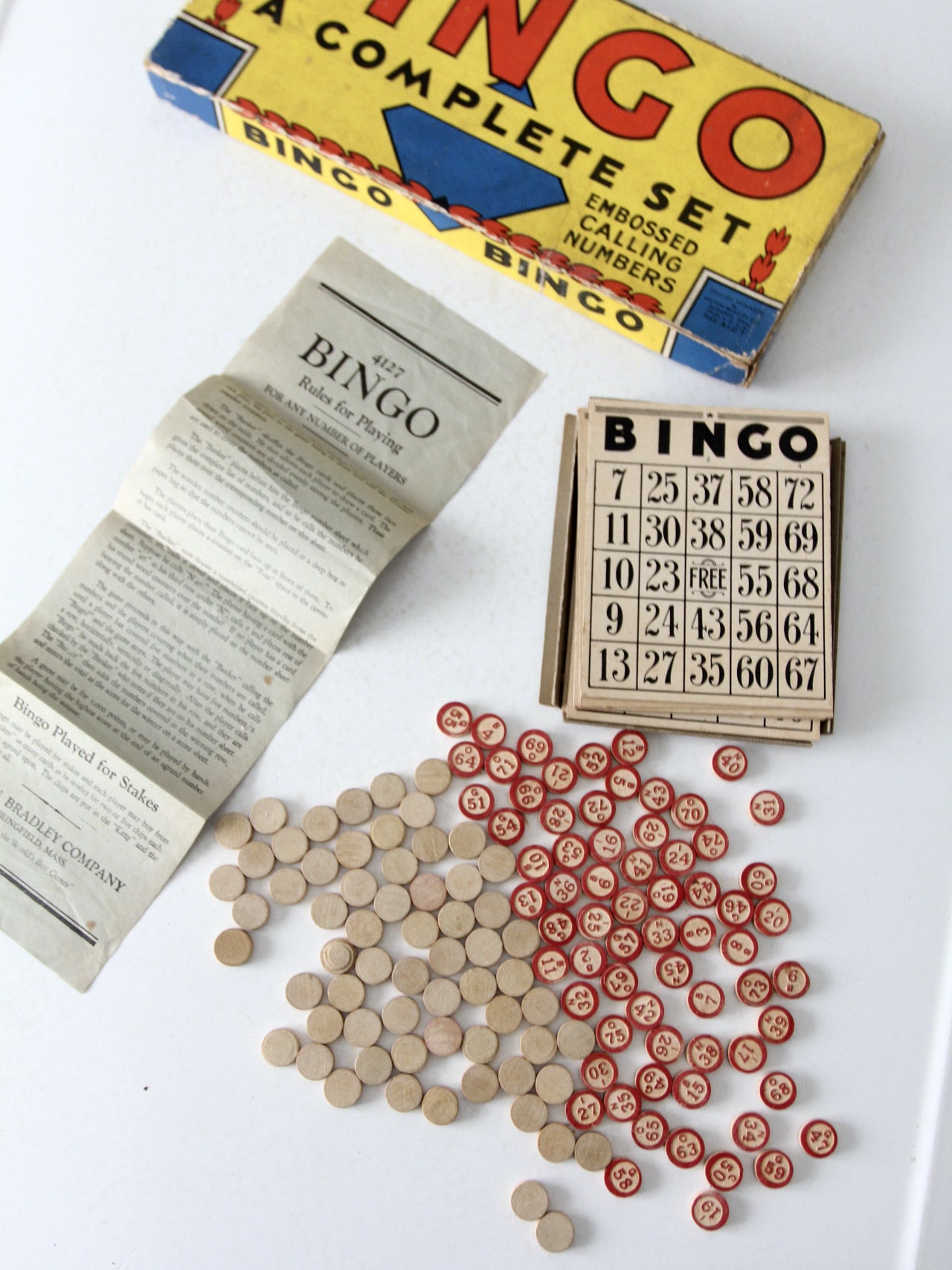 vintage 1936 Milton Bradley Bingo Game Set – 86 Vintage