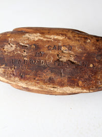 vintage hand carved wooden duck decoy