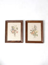 vintage framed botanical prints by JL Prevost Set