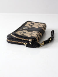 Coach Legacy Signature double accordion zip wristlet wallet