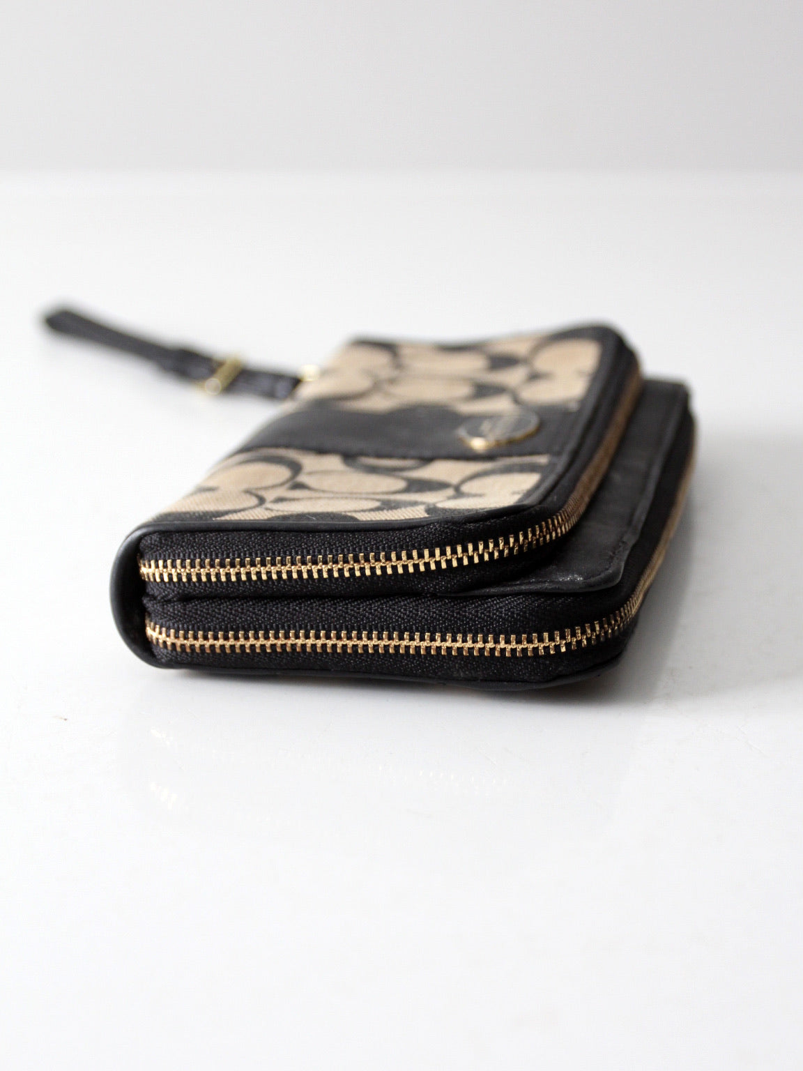 Coach Legacy Signature double accordion zip wristlet wallet