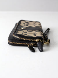 Coach Legacy Signature double accordion zip wristlet wallet