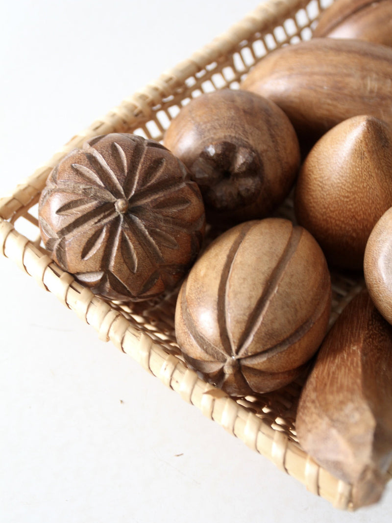 mid-century monkey pod fruit set