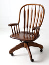 vintage oak swivel desk chair