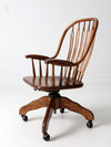 vintage oak swivel desk chair