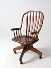 vintage oak swivel desk chair