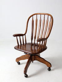 vintage oak swivel desk chair