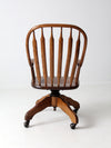 vintage oak swivel desk chair