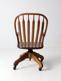 vintage oak swivel desk chair