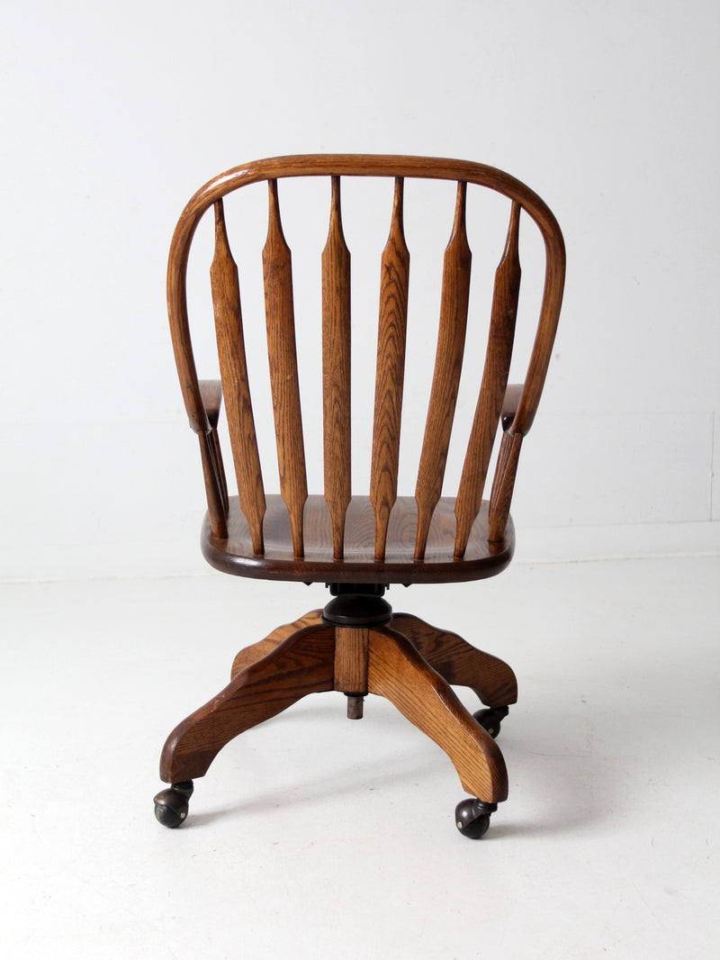 vintage oak swivel desk chair