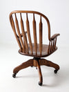 vintage oak swivel desk chair