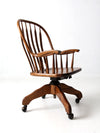 vintage oak swivel desk chair