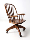 vintage oak swivel desk chair