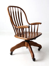 vintage oak swivel desk chair