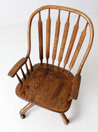 vintage oak swivel desk chair