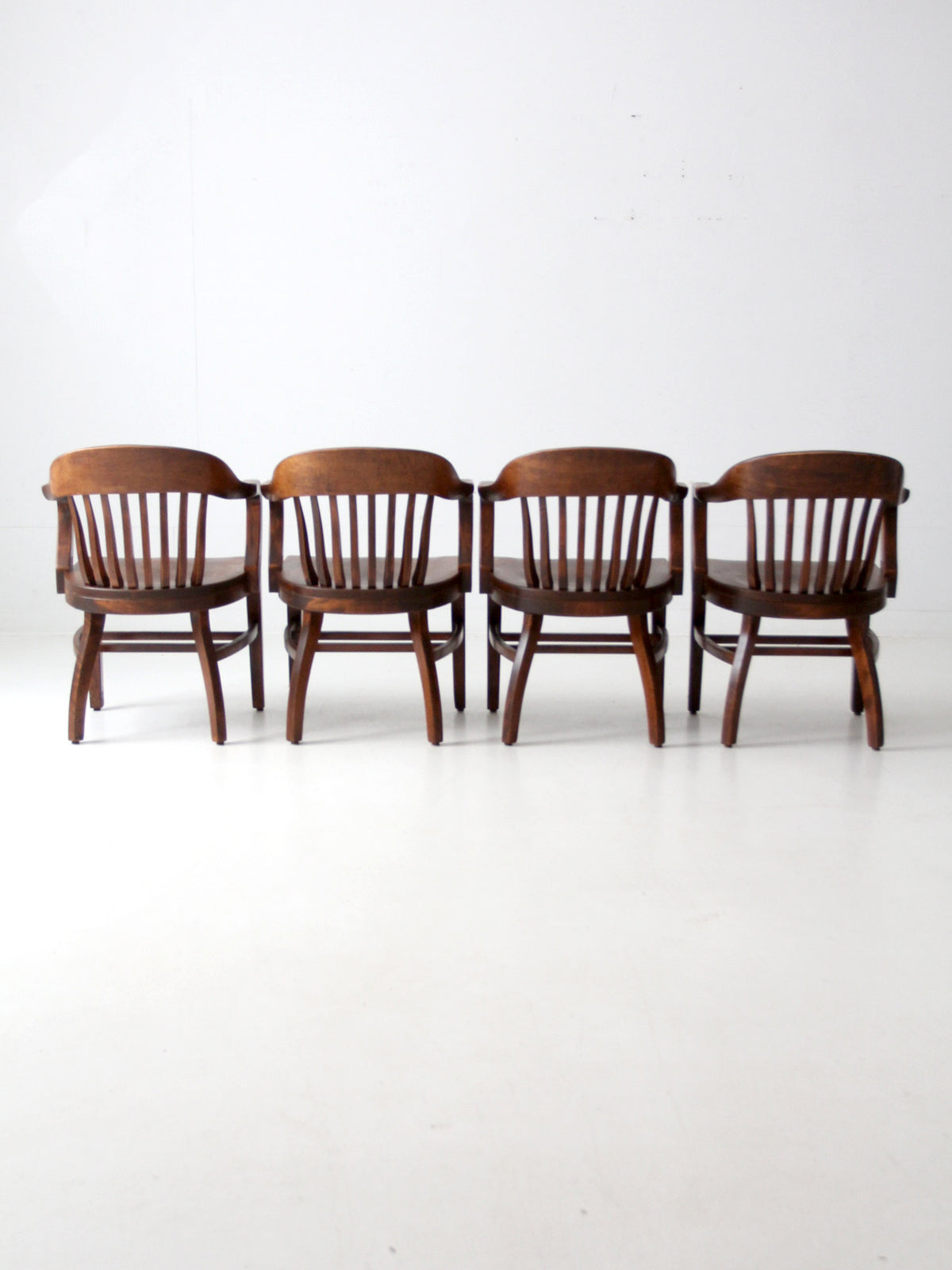 antique bankers chairs set of 4