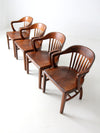 antique bankers chairs set of 4