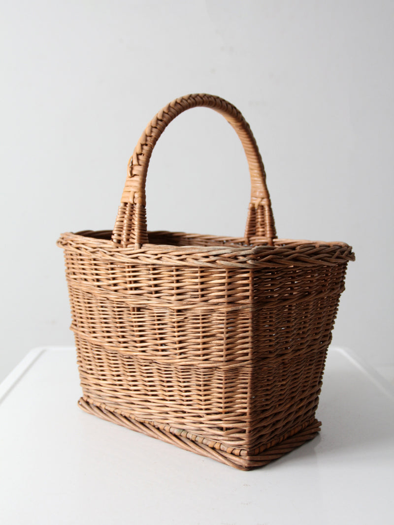vintage wicker market basket