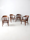 antique bankers chairs set of 4