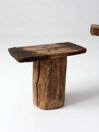 antique primitive milking stools collection set of 3