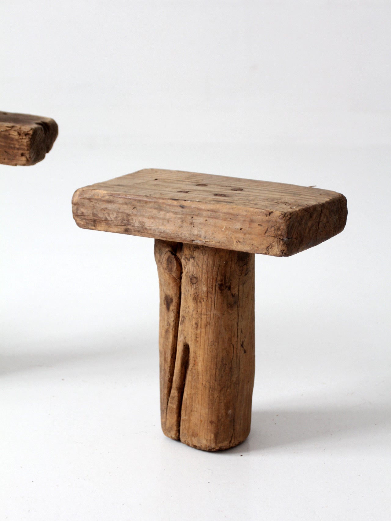 antique primitive milking stools collection set of 3