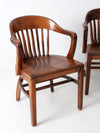 antique bankers chairs set of 4