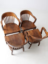 antique bankers chairs set of 4