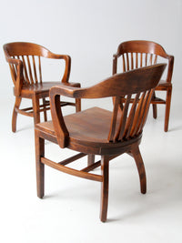 antique bankers chairs set of 4