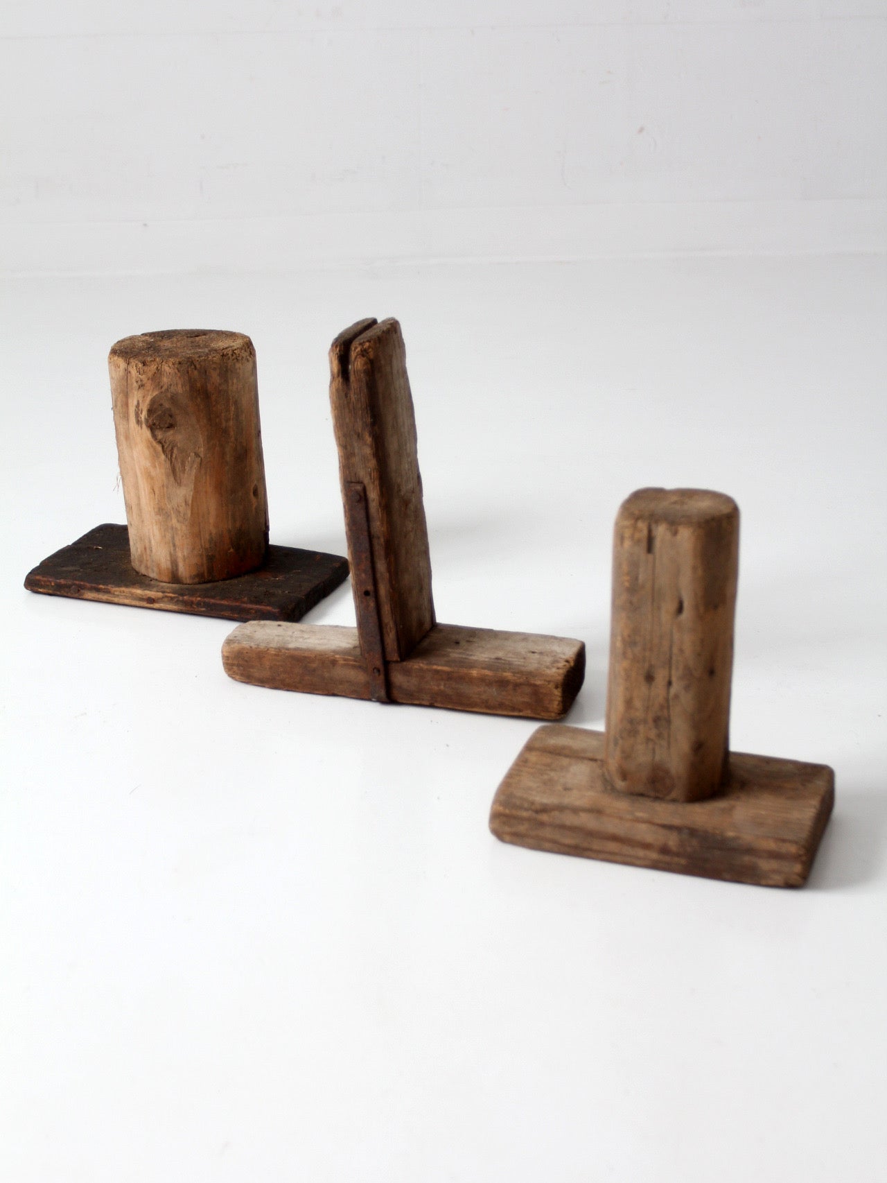 antique primitive milking stools collection set of 3