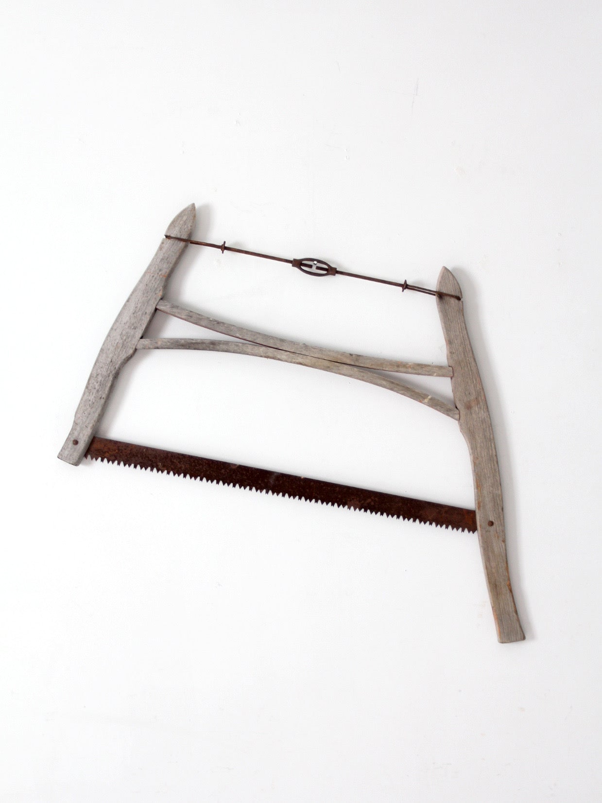 antique primitive wooden bucksaw