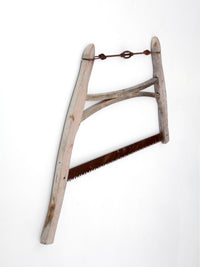 antique primitive wooden bucksaw