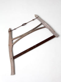 antique primitive wooden bucksaw