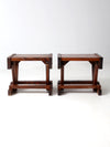 mid century rustic pine end tables