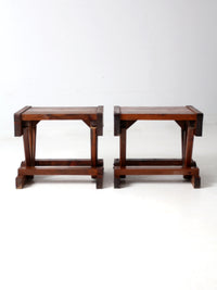 mid century rustic pine end tables