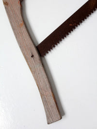 antique primitive wooden bucksaw