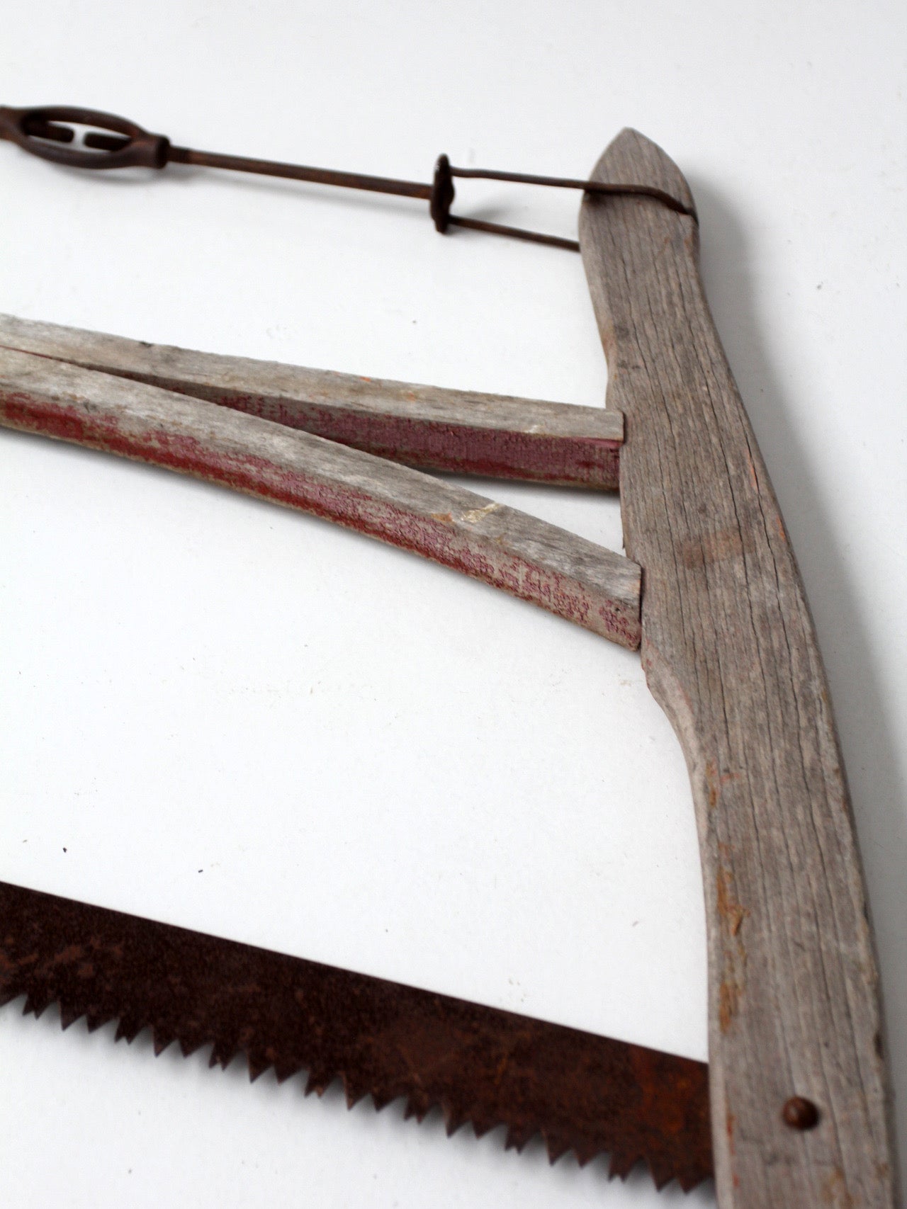 antique primitive wooden bucksaw