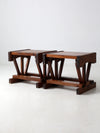 mid century rustic pine end tables