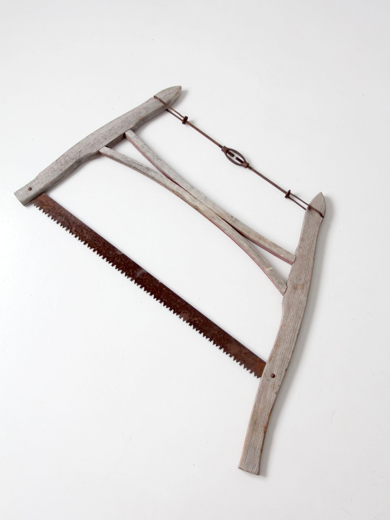 antique primitive wooden bucksaw