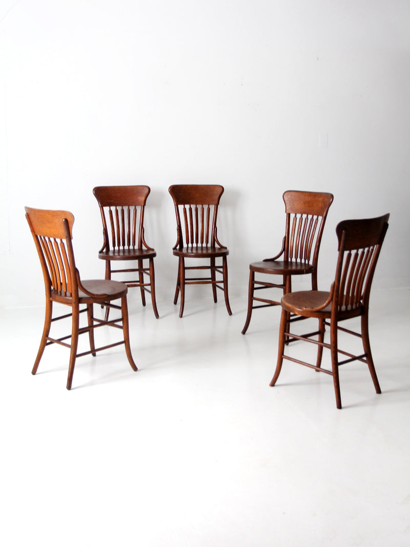 antique Phoenix Chair Co dining chairs set of 5